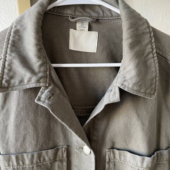 H&M Womens Olive Green Utility Jacket – Size L - Picture 4 of 5